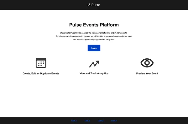 Pulse Platform Screenshot - Event management interface