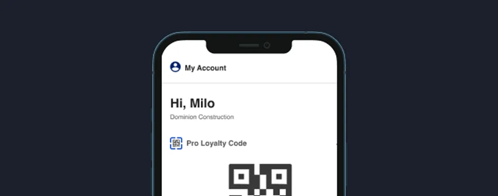 QR Loyalty IDs account menu with QR code